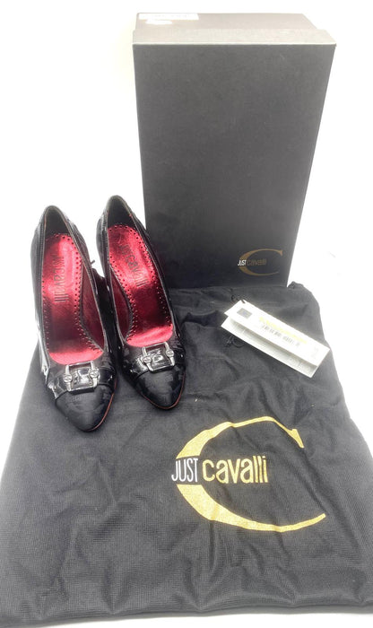 Just Cavalli Decollete Pelle e Tessuto Nere