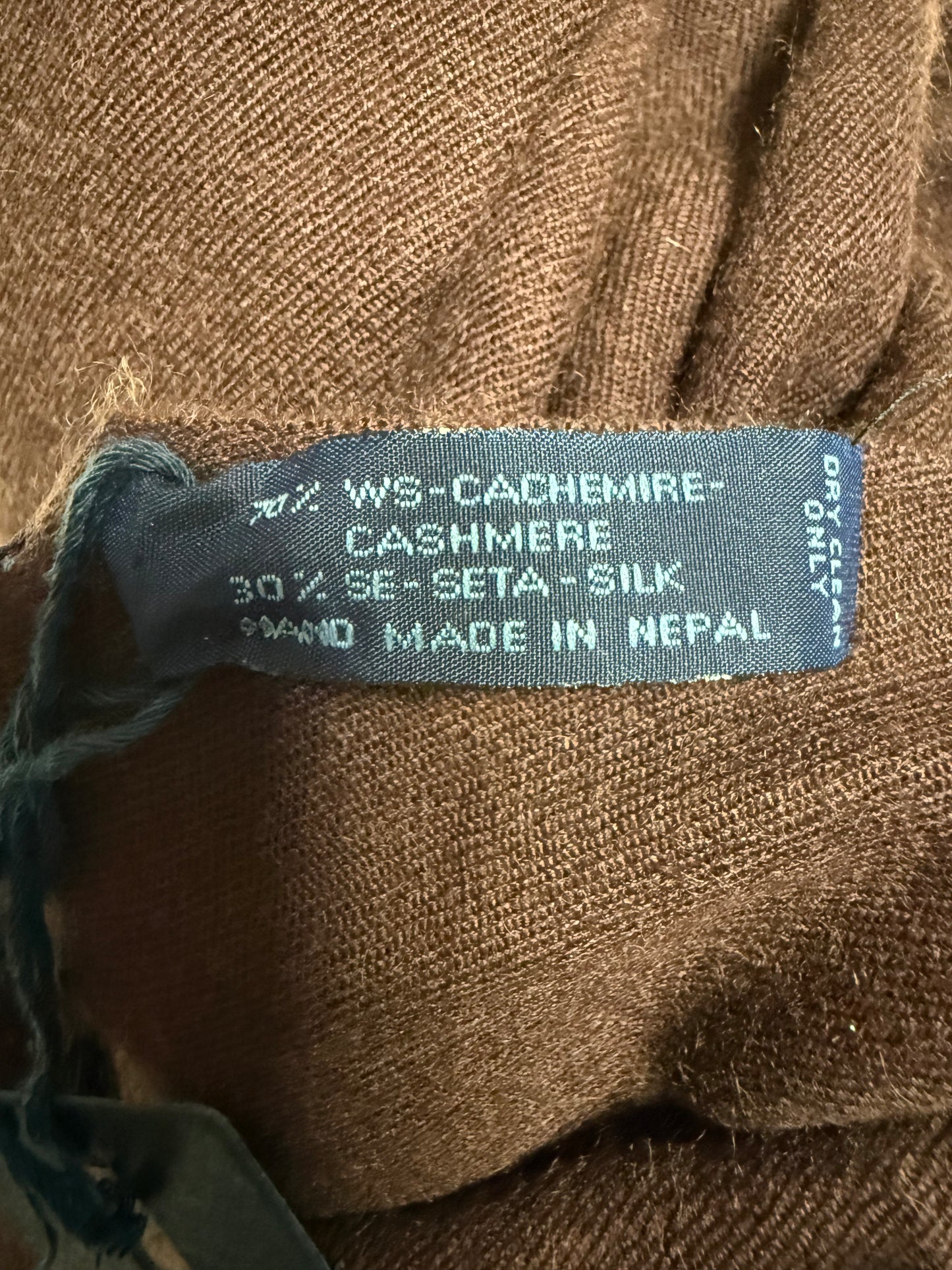 FRANCO BASSI SCIARPA UNISEX MARRONE CACHEMIRE E SETA