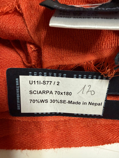 FRANCO BASSI SCIARPA ARANCIONE UNISEX CACHEMIRE E SETA