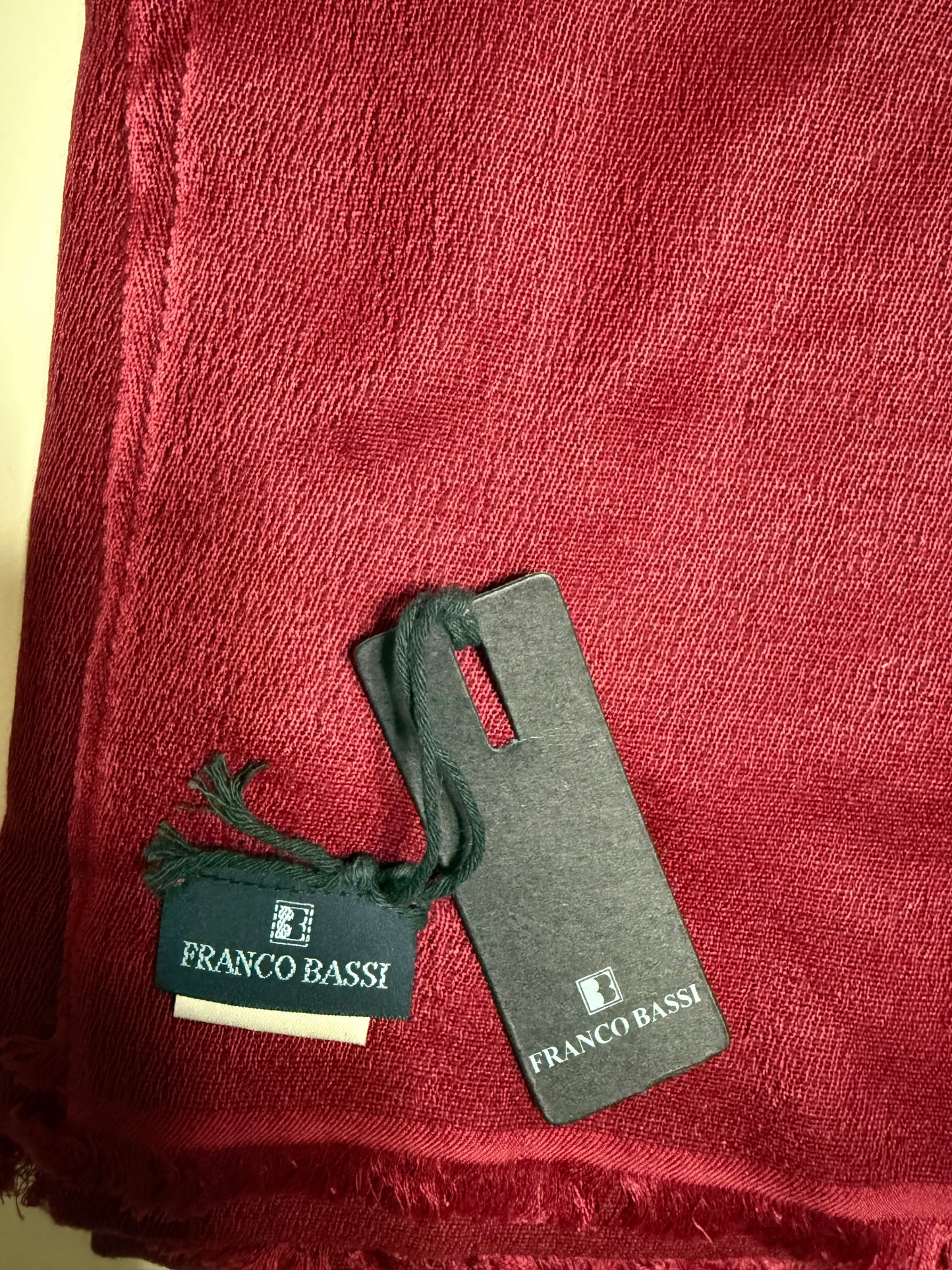 FRANCO BASSI SCIARPA UNISEX BORDEAUX CACHEMIRE E SETA