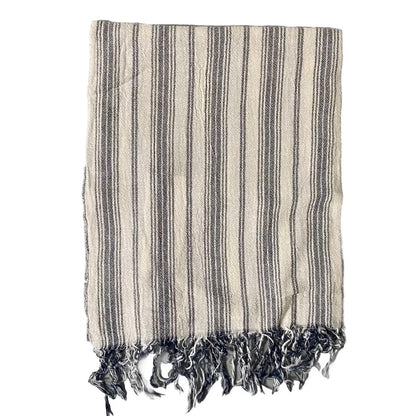 DONDUP SCIARPA COTONE BIANCO GRIGIO UNISEX