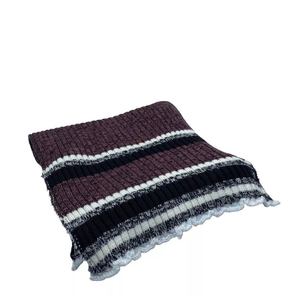 DONDUP SCIARPA MISTO LANA RIGHE ROSA UNISEX