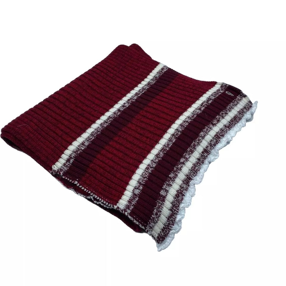 DONDUP SCIARPA MISTO LANA RIGHE ROSSA UNISEX