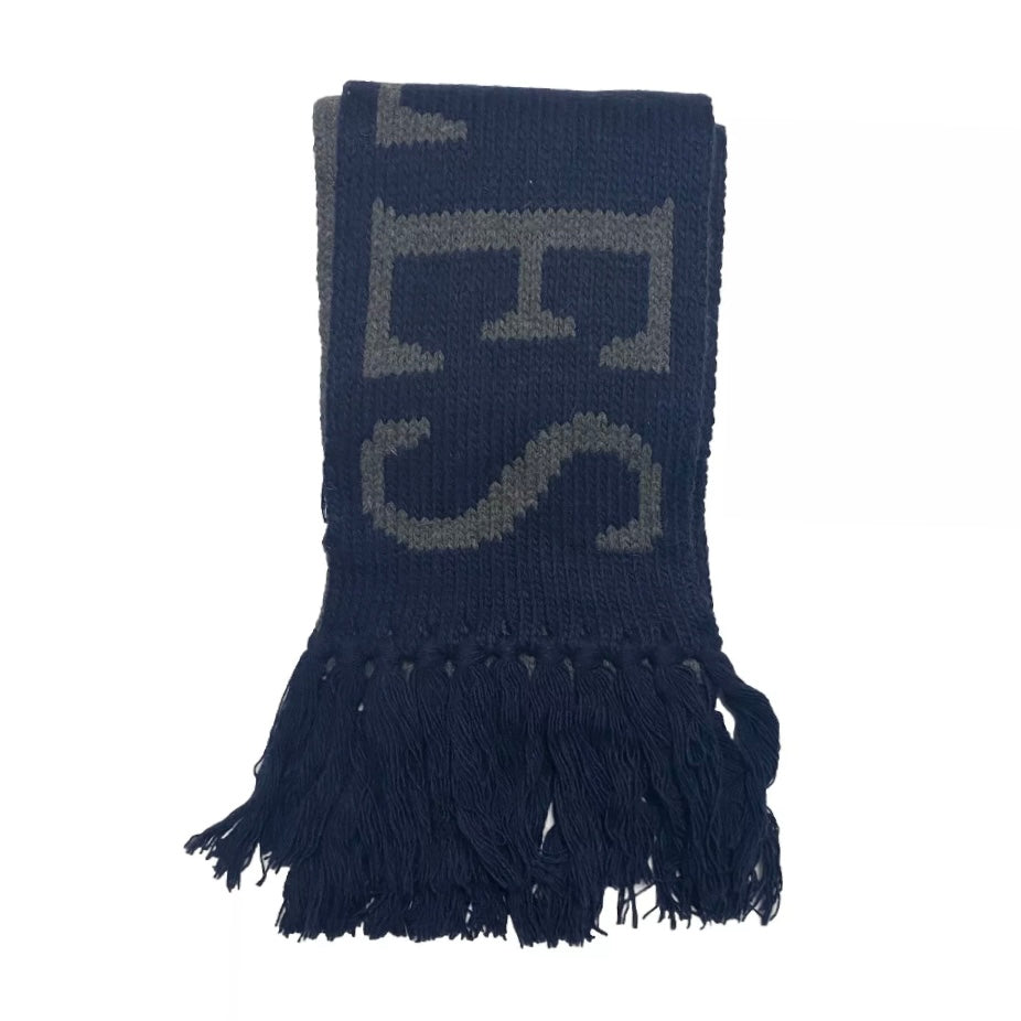 DONDUP MAXI SCIARPA MISTO LANA BREAKING THE RULES BLU UNISEX