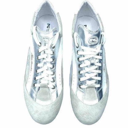 NeroGiardini Sneakers unisex in Pelle Bianco Beige Argento