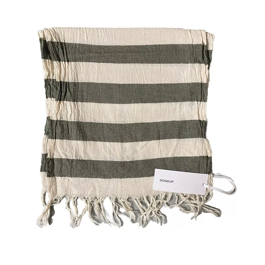 DONDUP SCIARPA COTONE BIANCO VERDE UNISEX