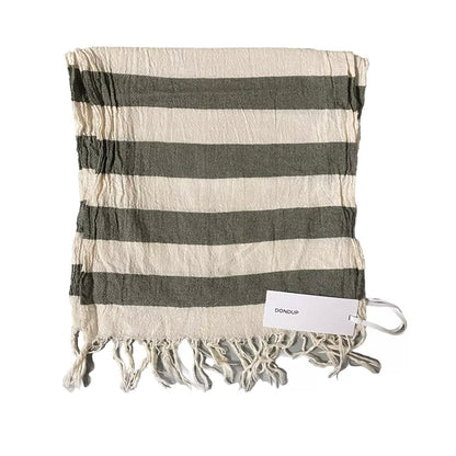 DONDUP SCIARPA COTONE BIANCO VERDE UNISEX