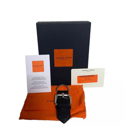 GIORGIO FEDON 1919 PORTACHIAVI IN PELLE DI CERVO NERO