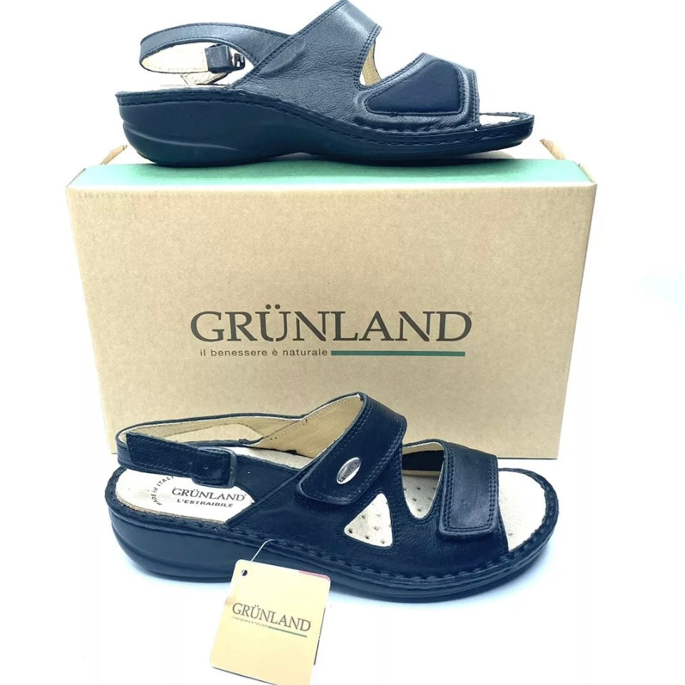 GRUNLAND SANDALI DONNA NERI