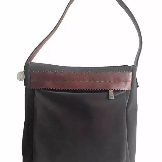 DELL’GA BORSA DA SPALLA TESSUTO TECNICO E PELLE