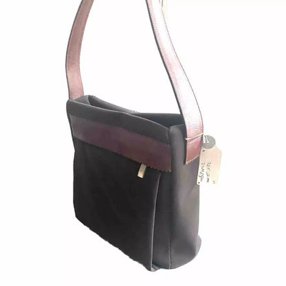DELL’GA BORSA DA SPALLA TESSUTO TECNICO E PELLE