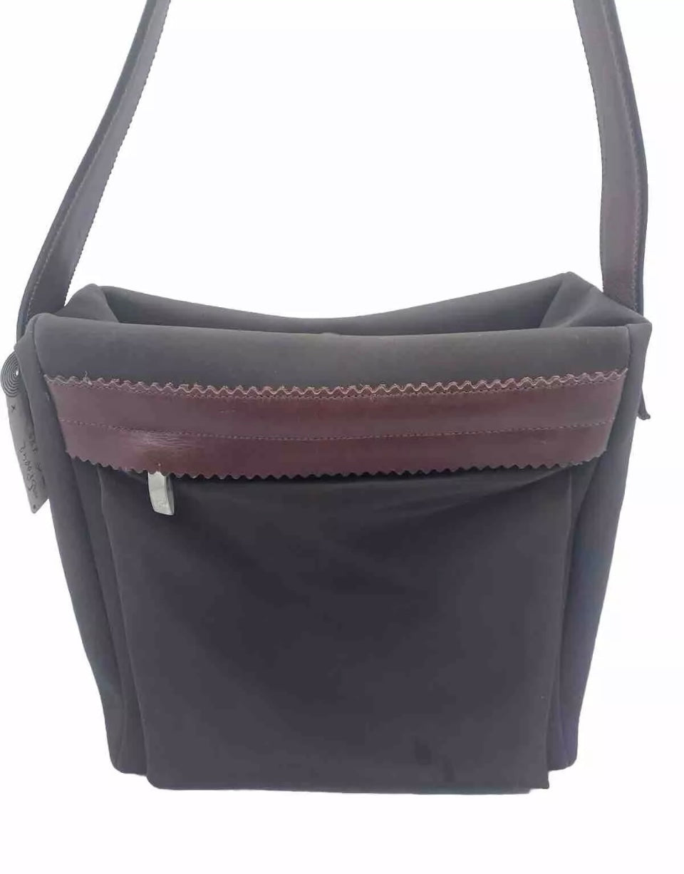 DELL’GA BORSA DA SPALLA TESSUTO TECNICO E PELLE