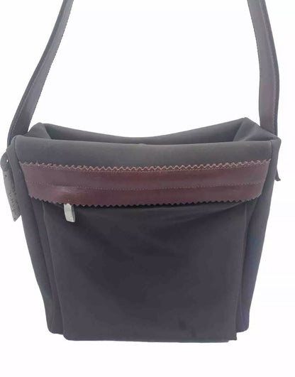 DELL’GA BORSA DA SPALLA TESSUTO TECNICO E PELLE