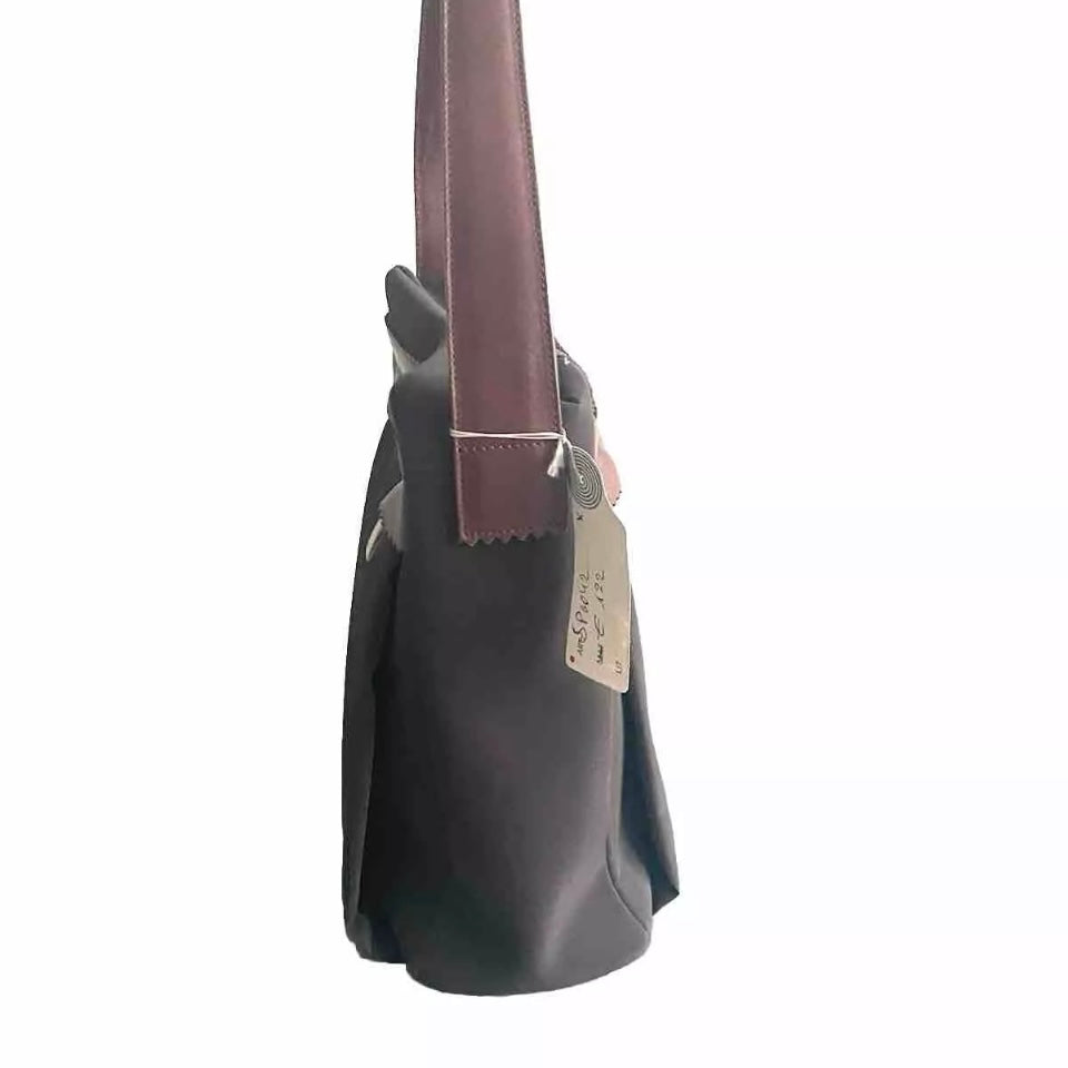 DELL’GA BORSA DA SPALLA TESSUTO TECNICO E PELLE