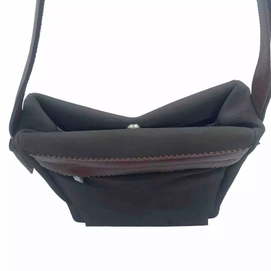 DELL’GA BORSA DA SPALLA TESSUTO TECNICO E PELLE