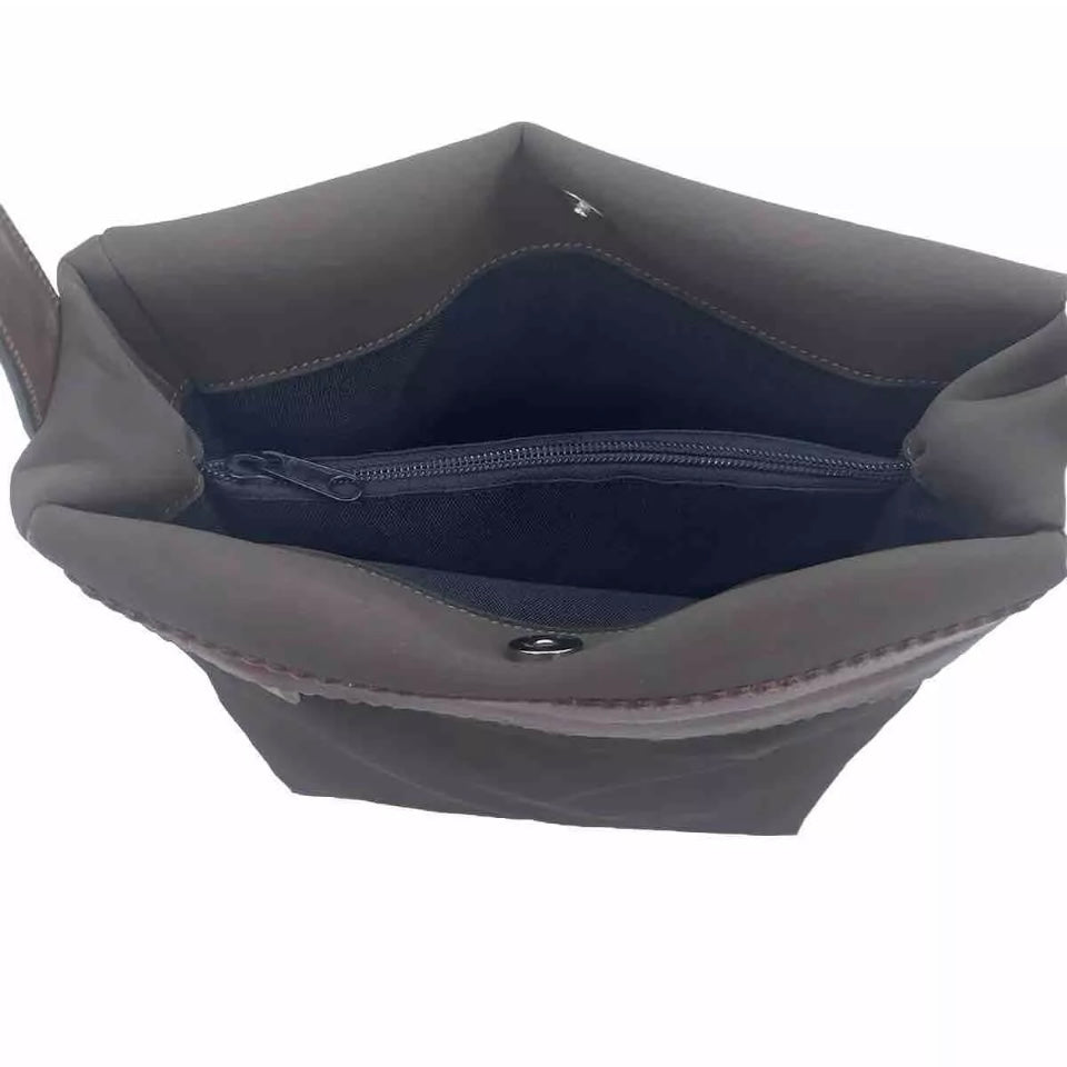 DELL’GA BORSA DA SPALLA TESSUTO TECNICO E PELLE