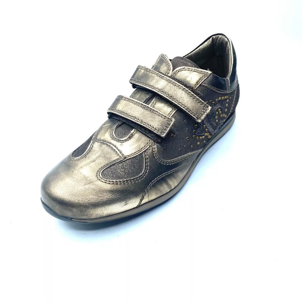 NEROGIARDINI SNEAKERS BIMBA IN PELLE DELAVATO BRONZO