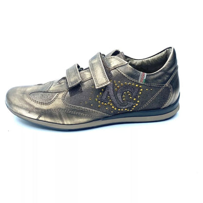 NEROGIARDINI SNEAKERS BIMBA IN PELLE DELAVATO BRONZO