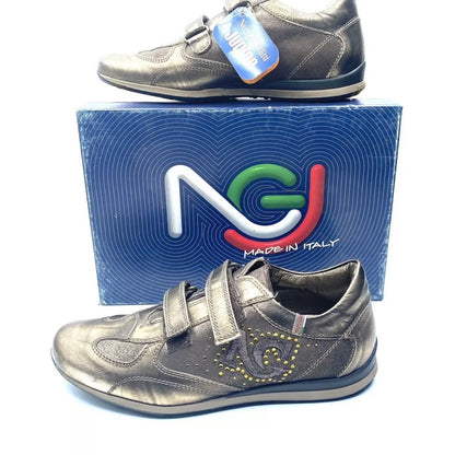 NEROGIARDINI SNEAKERS BIMBA IN PELLE DELAVATO BRONZO