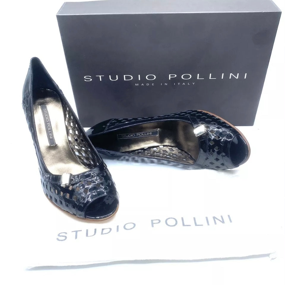 STUDIO POLLINI DECOLLETÈ IN PELLE VERNICE NERA