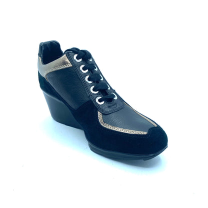 STUDIO POLLINI STRINGATA DONNA  IN PELLE NERE