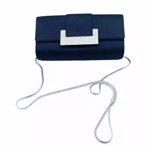 Moonlight Pochette raso Nero Con Strass