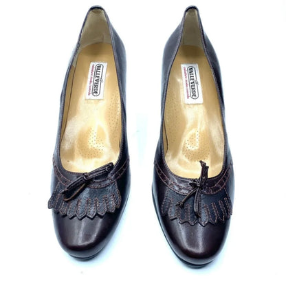 VALLEVERDE DÉCOLLETÉ IN PELLE MARRONE