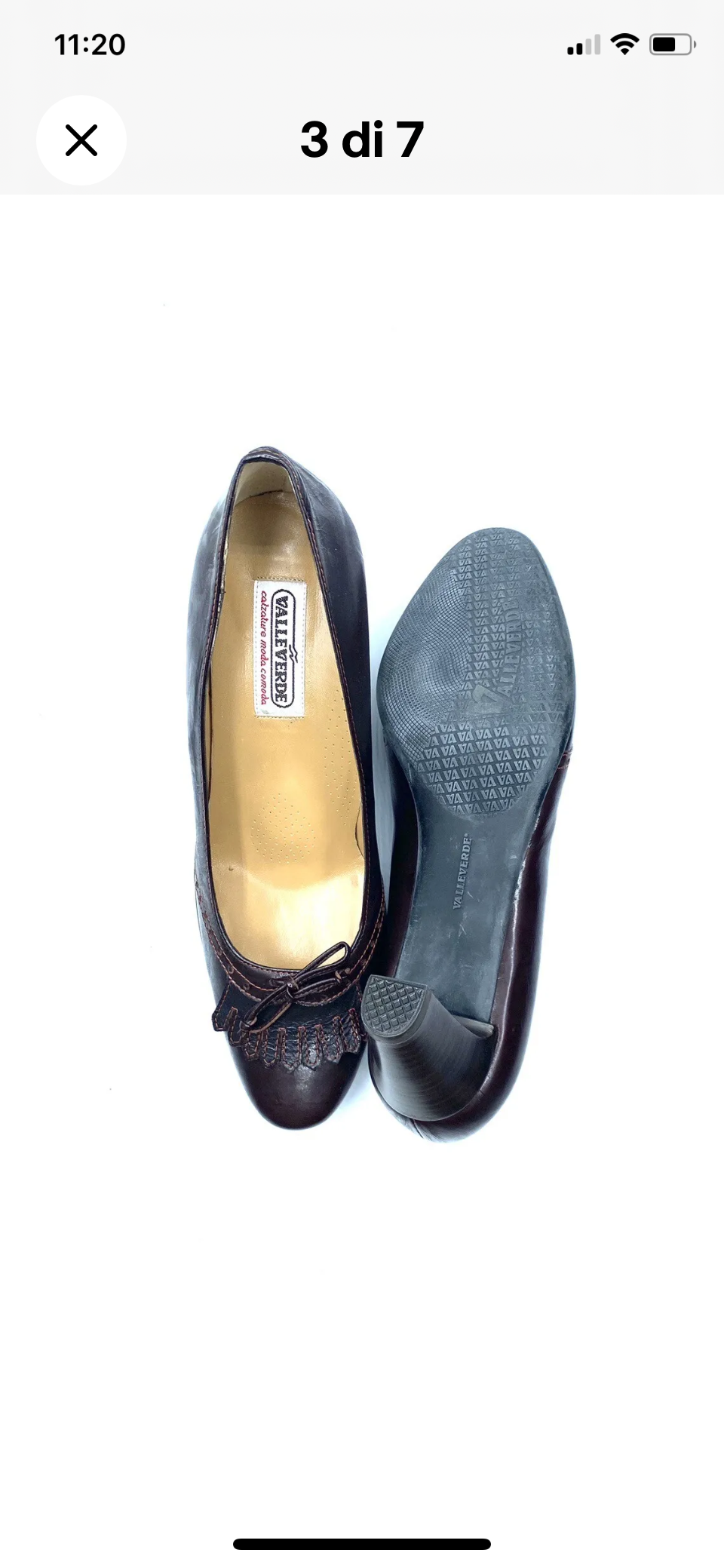 VALLEVERDE DÉCOLLETÉ IN PELLE MARRONE