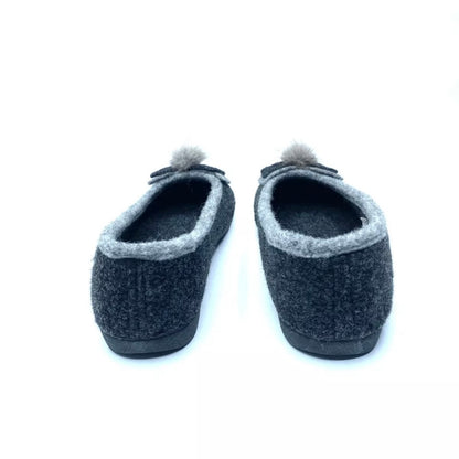 VALLEVERDE CIABATTA NERA IN PANNO ANTRACITE