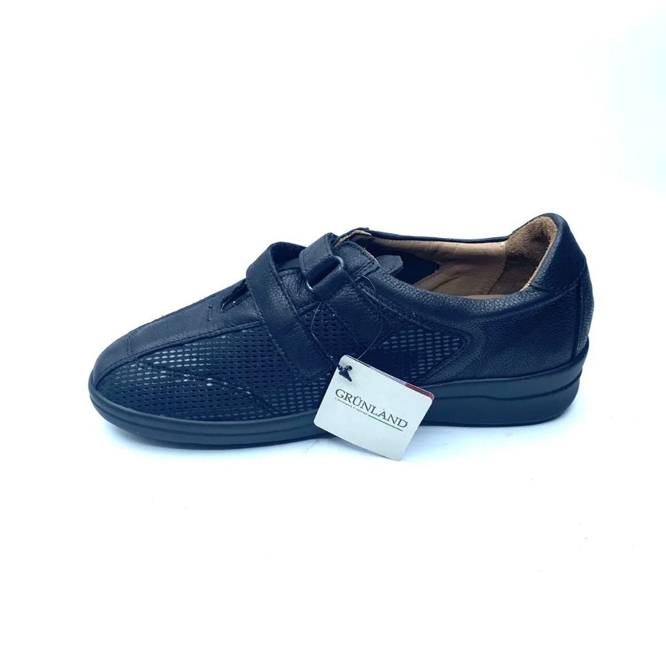 GRUNLAND SNEAKERS COMFORT IN PELLE E STAMPATA NERO