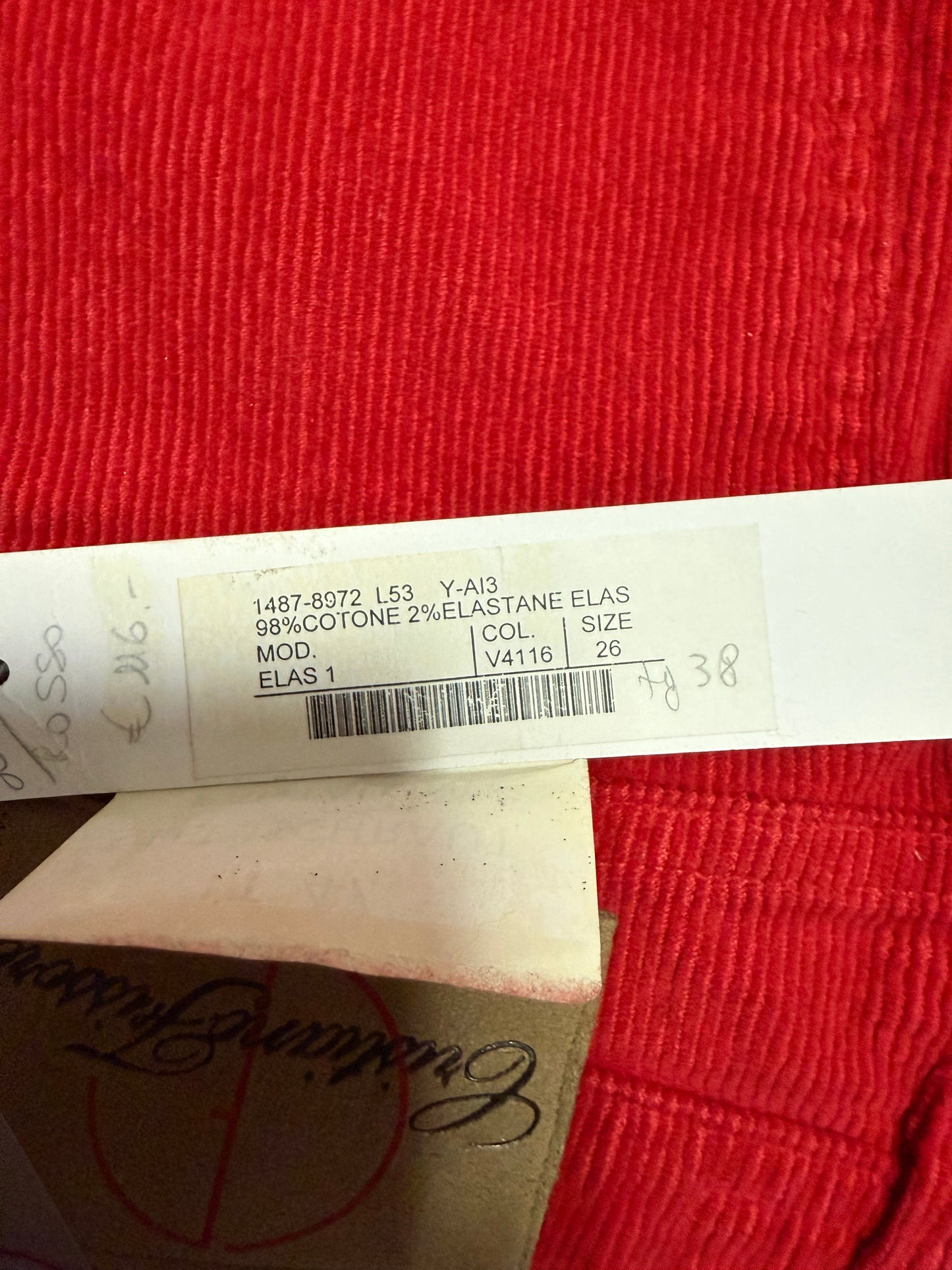 CRISTIANO FISSORE PANTALONE VELLUTO A COSTE ROSSO DONNA