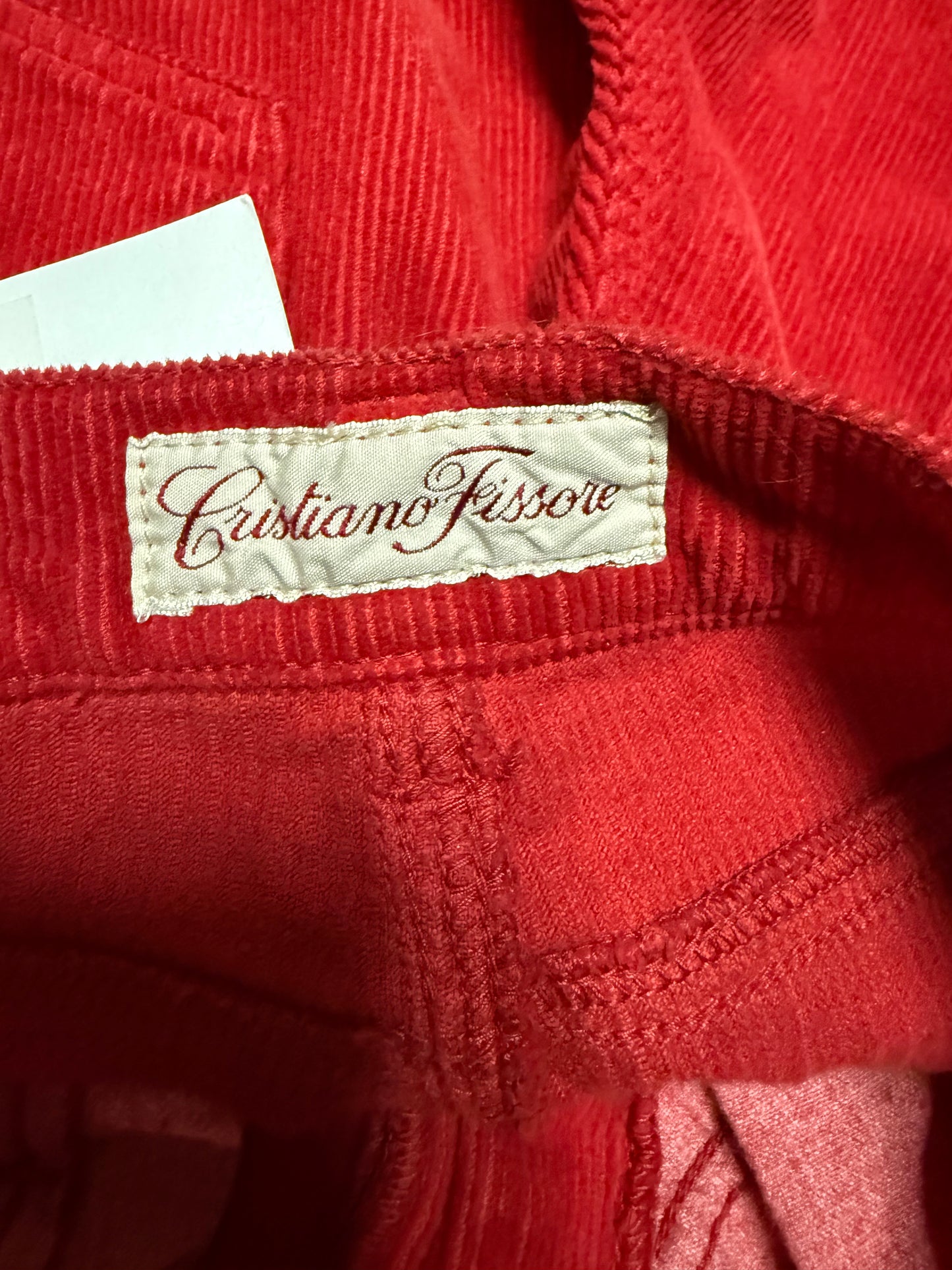 CRISTIANO FISSORE PANTALONE VELLUTO A COSTE ROSSO DONNA
