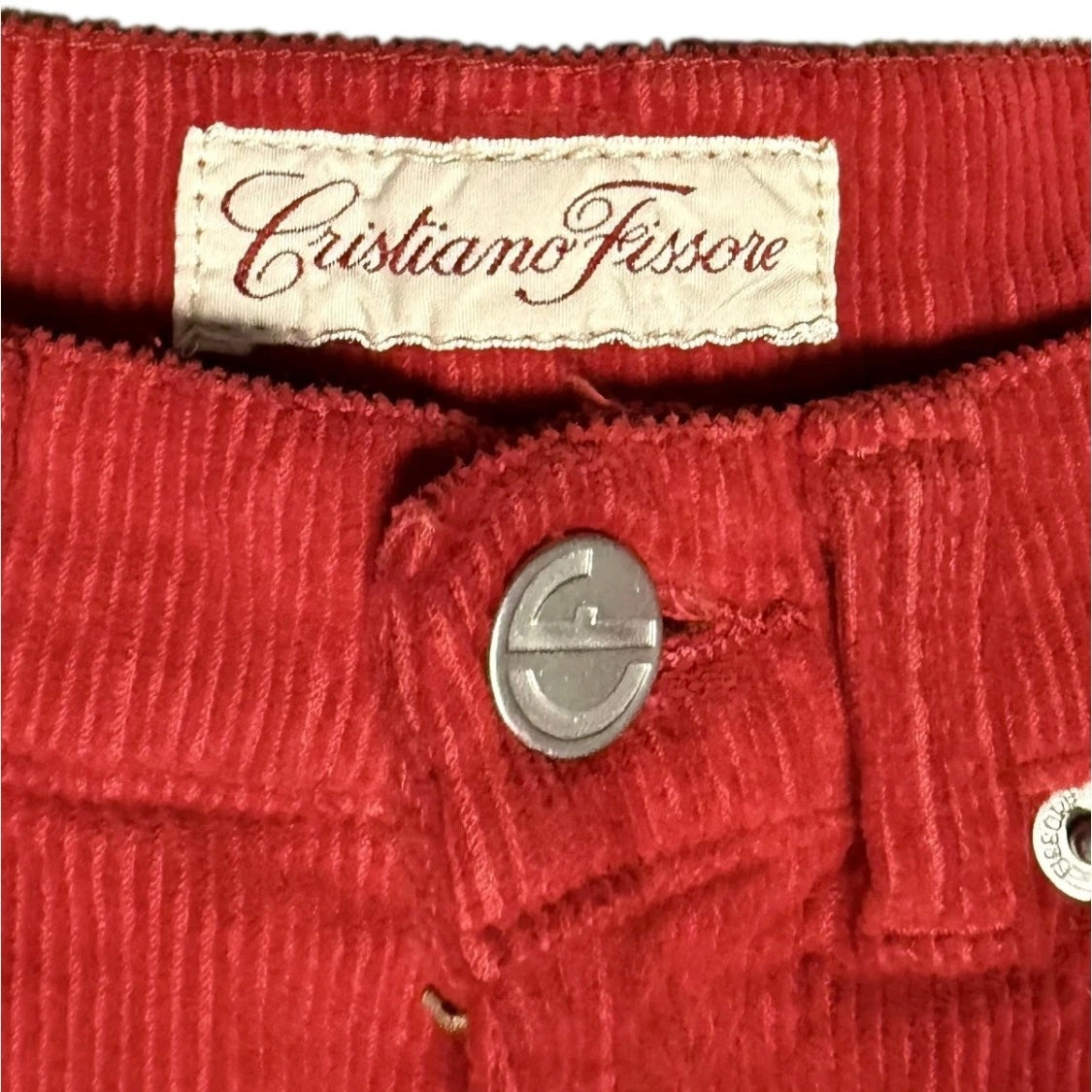 CRISTIANO FISSORE PANTALONE VELLUTO A COSTE ROSSO DONNA