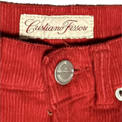 CRISTIANO FISSORE PANTALONE VELLUTO A COSTE ROSSO DONNA