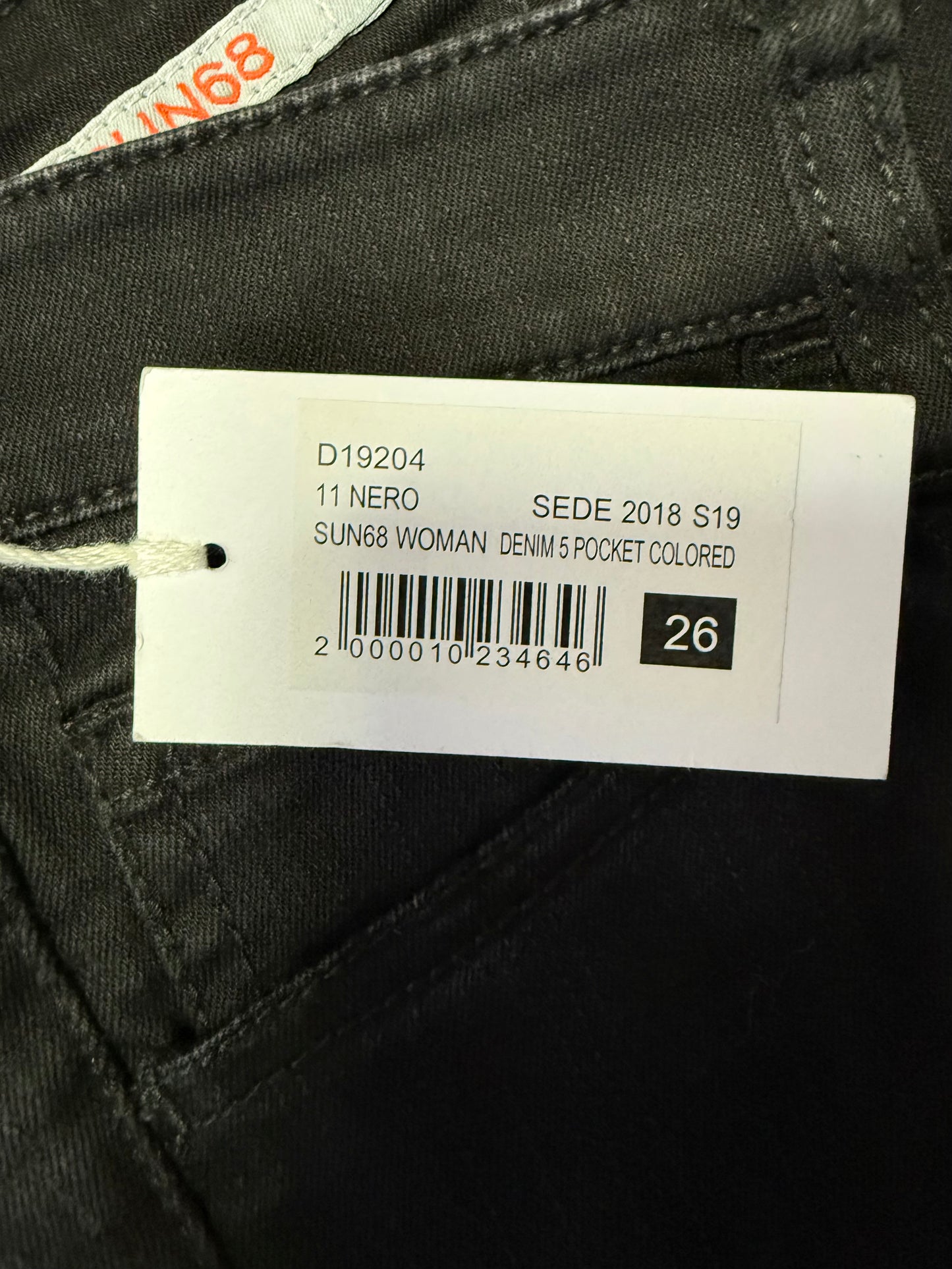 SUN68  JEANS ELASTICIZZATI DONNA NERI