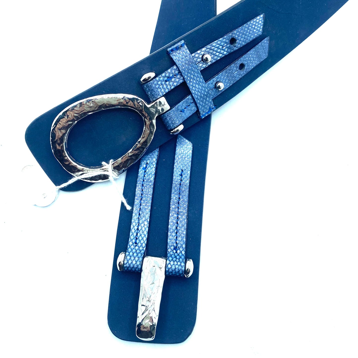 Cintura donna In Vera Pelle blu