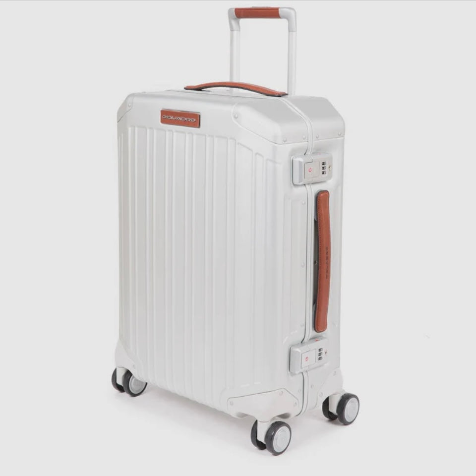 Piquadro Trolley Cabina Alu 4 Ruote 55 cm