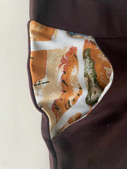ALVIERO MARTINI 1^ CLASSE PANTALONCINI DONNA MARRONI CON BORDI FANTASIA