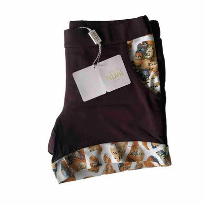 ALVIERO MARTINI 1^ CLASSE PANTALONCINI DONNA MARRONI CON BORDI FANTASIA