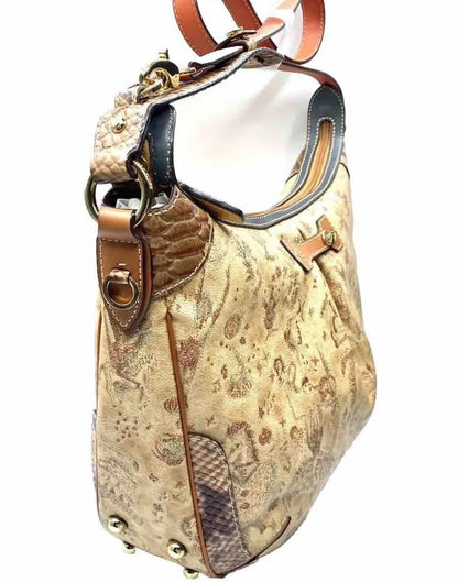 Piero Guidi Hobo Bag Magic Circus Deserto Dipinto