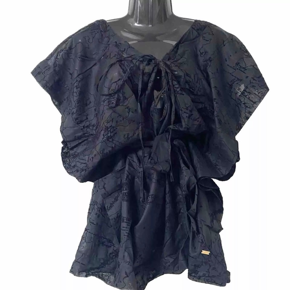 ALVIERO MARTINI 1^ CLASSE PONCHO MARE COPRICOSTUME DONNA NERO