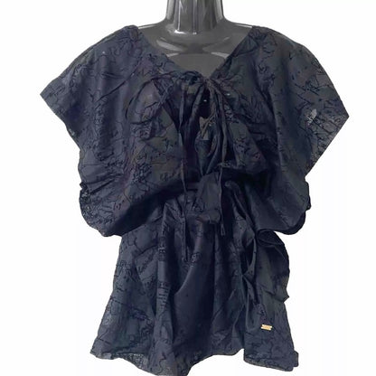 ALVIERO MARTINI 1^ CLASSE PONCHO MARE COPRICOSTUME DONNA NERO