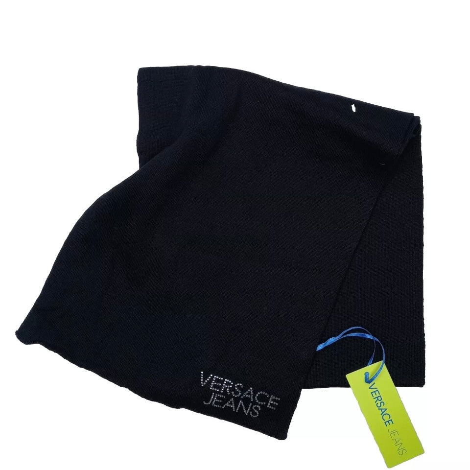 VERSACE JEANS SCIARPA MISTO LANA NERO