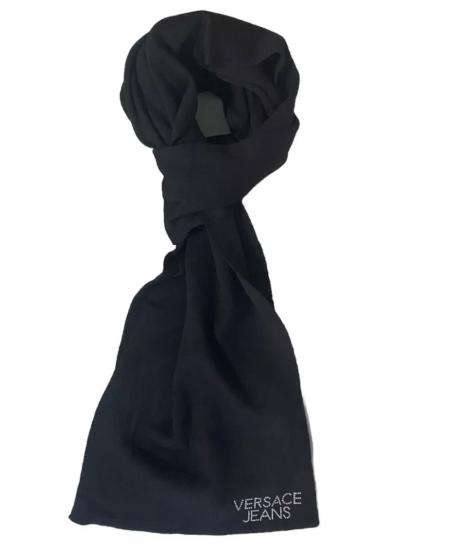 VERSACE JEANS SCIARPA MISTO LANA NERO