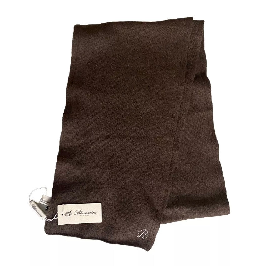 BLUMARINE SCIARPA MARRONE MISTO LANA E ANGORA DONNA