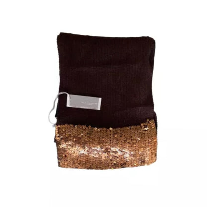 NANNINI SCIARPA MISTO LANA MARRONE CON STRASS DONNA