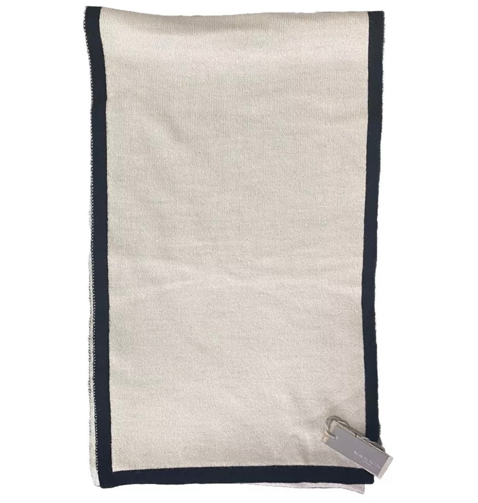 NANNINI SCIARPA MISTO LANA BIANCO/NERA REVERSIBILE UNISEX