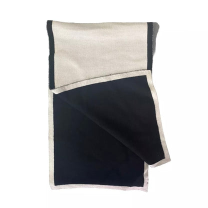 NANNINI SCIARPA MISTO LANA BIANCO/NERA REVERSIBILE UNISEX