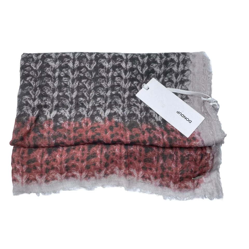 DONDUP SCIARPA MISTO LANA GRIGIO ROSA DONNA