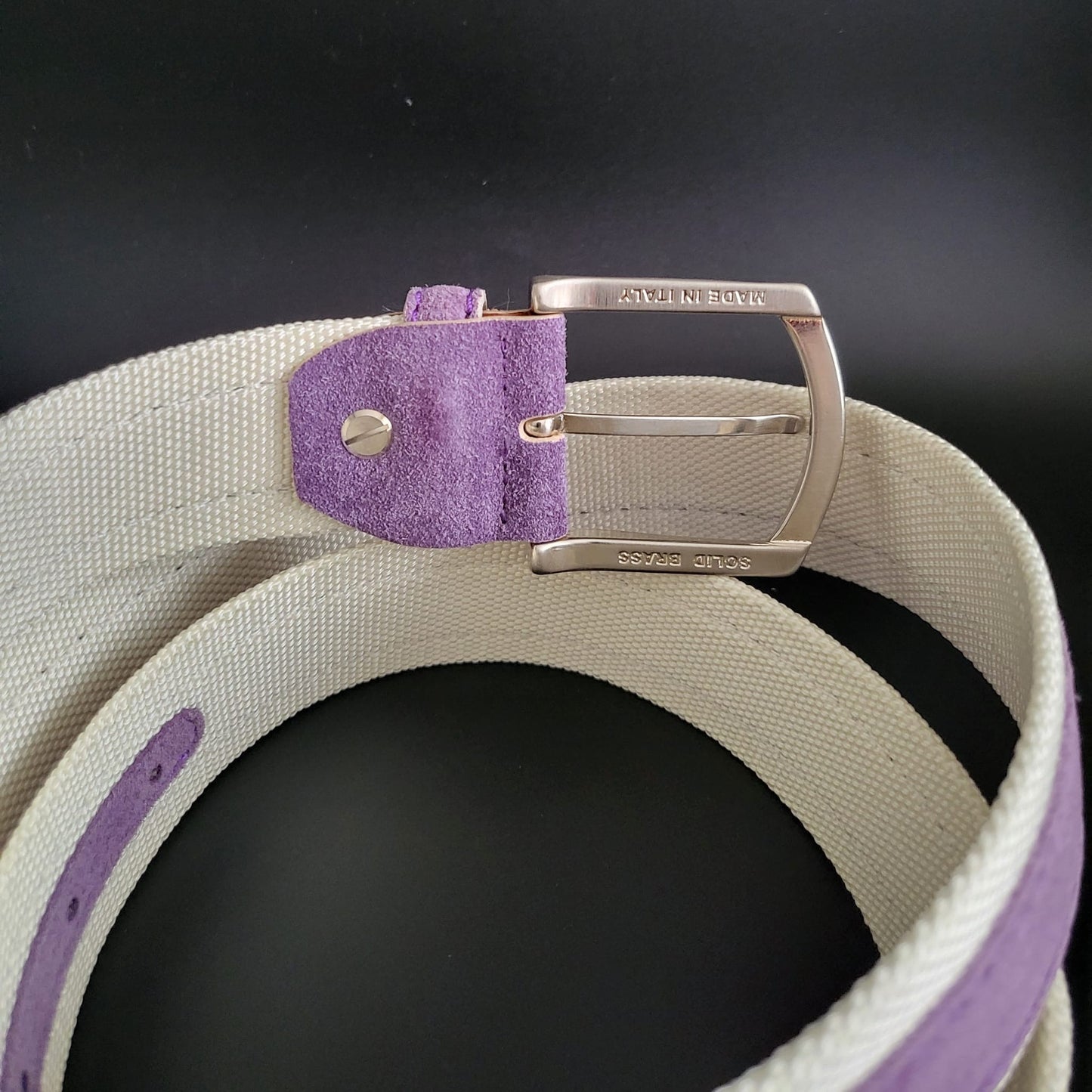 Anderson's Cintura In Tessuto E Pelle Scamosciata Bianco/Viola